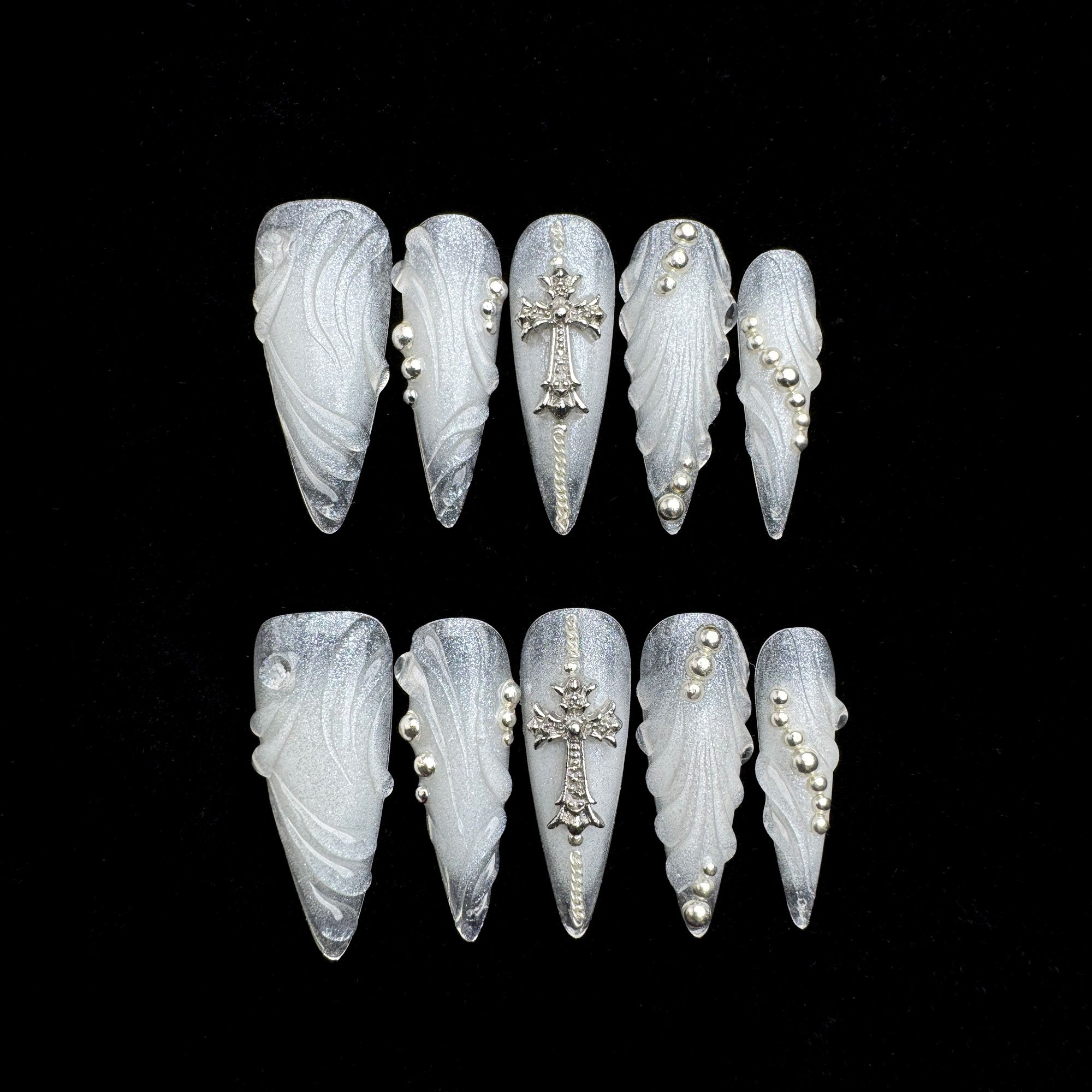 Angel Armor - Y2K Press-on Nails – Clawcreature - Handmade Press