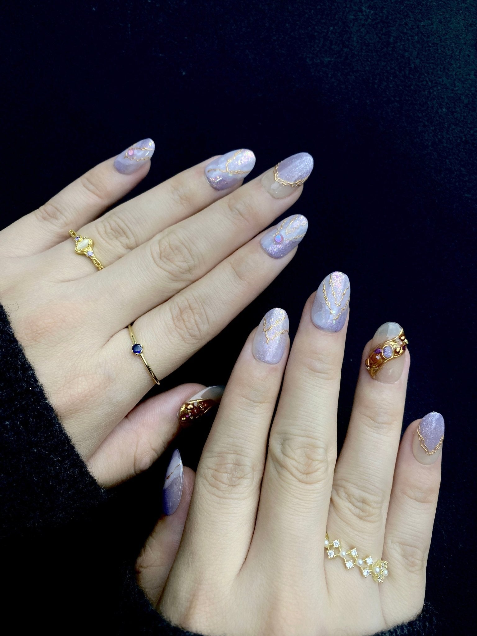 Amethyst Heirloom - Handmade Press on Nails by Clawcreature - Handmade Press - on Nails