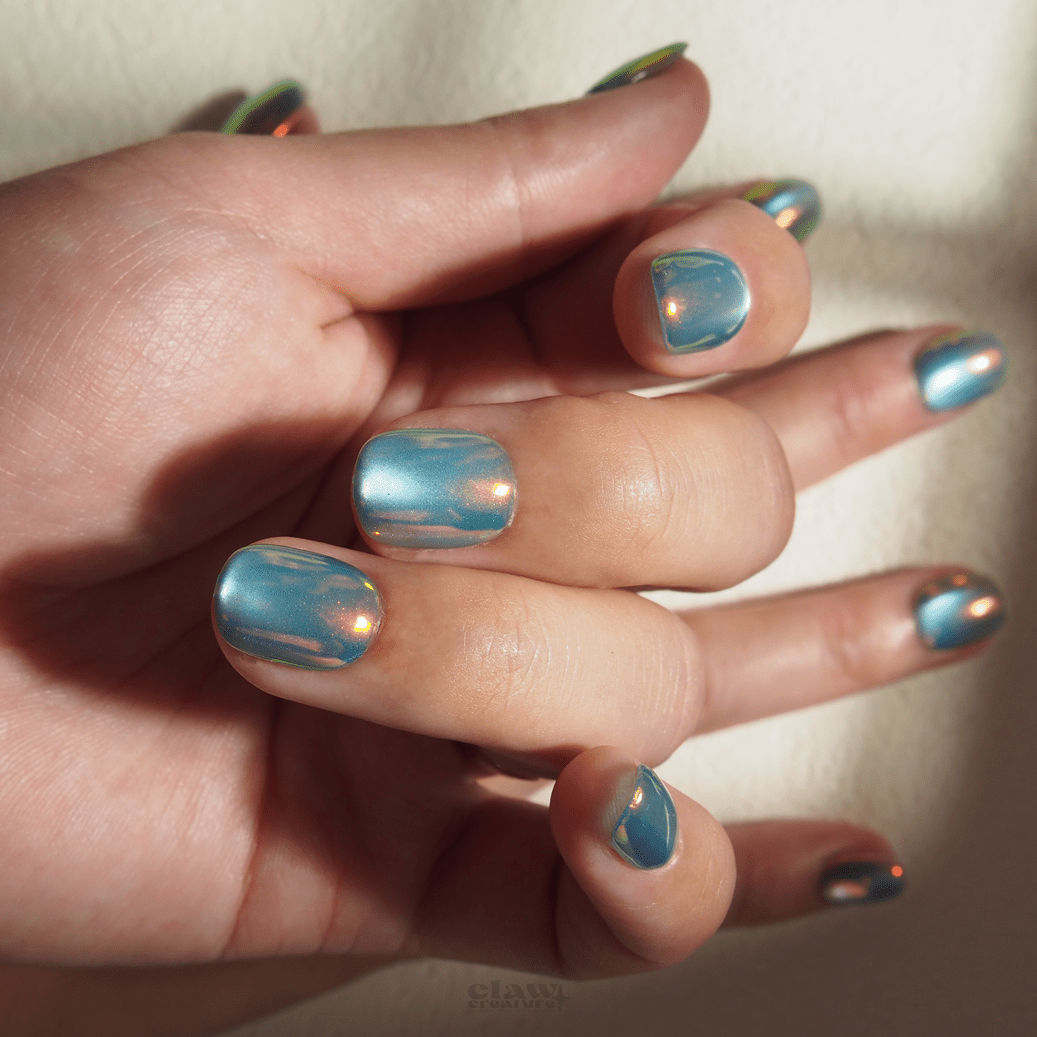 Aqua Mirage - Handmade Press on Nails by Clawcreature - Handmade Press - on Nails