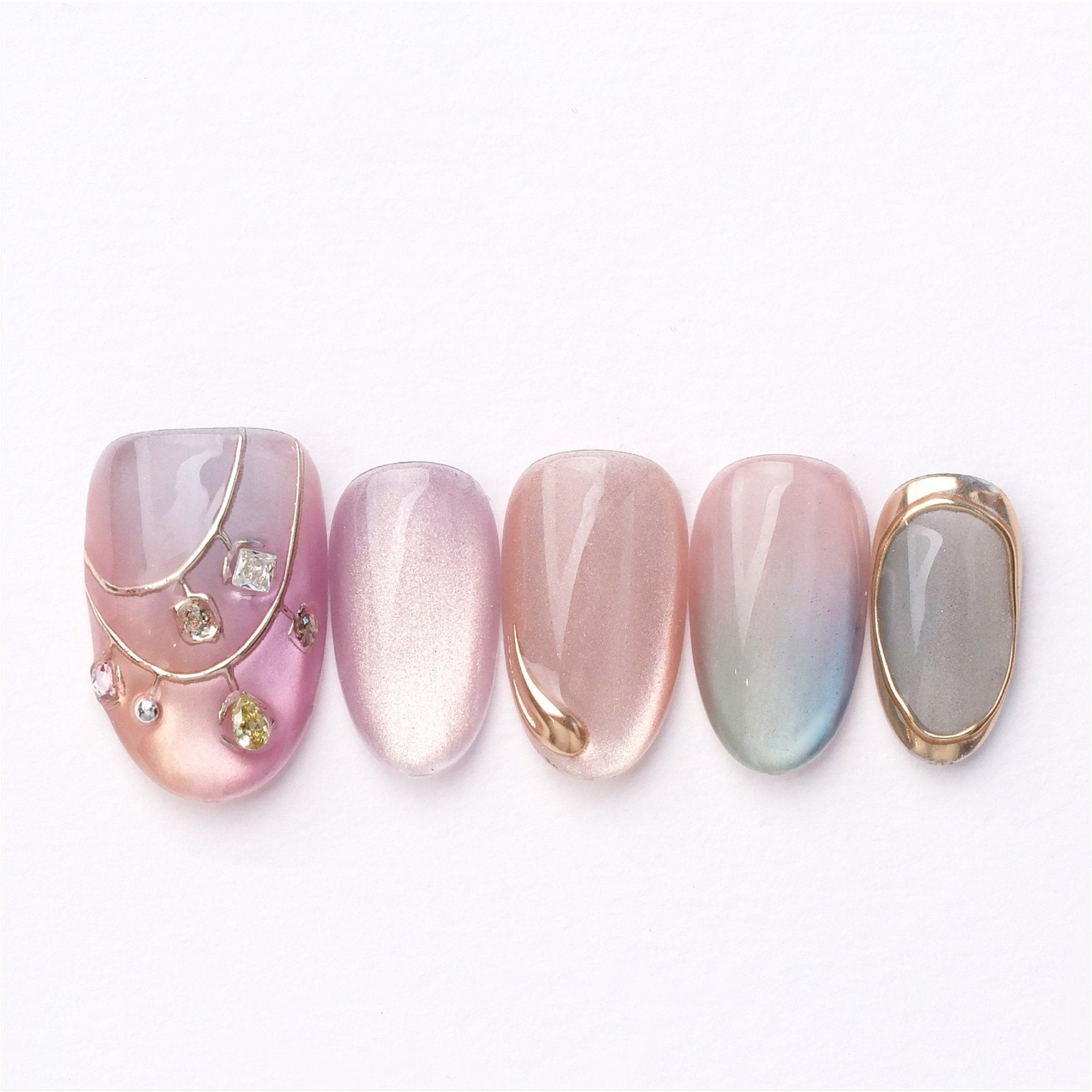 Aurora I - Handmade Press on Nails by Clawcreature - Handmade Press - on Nails