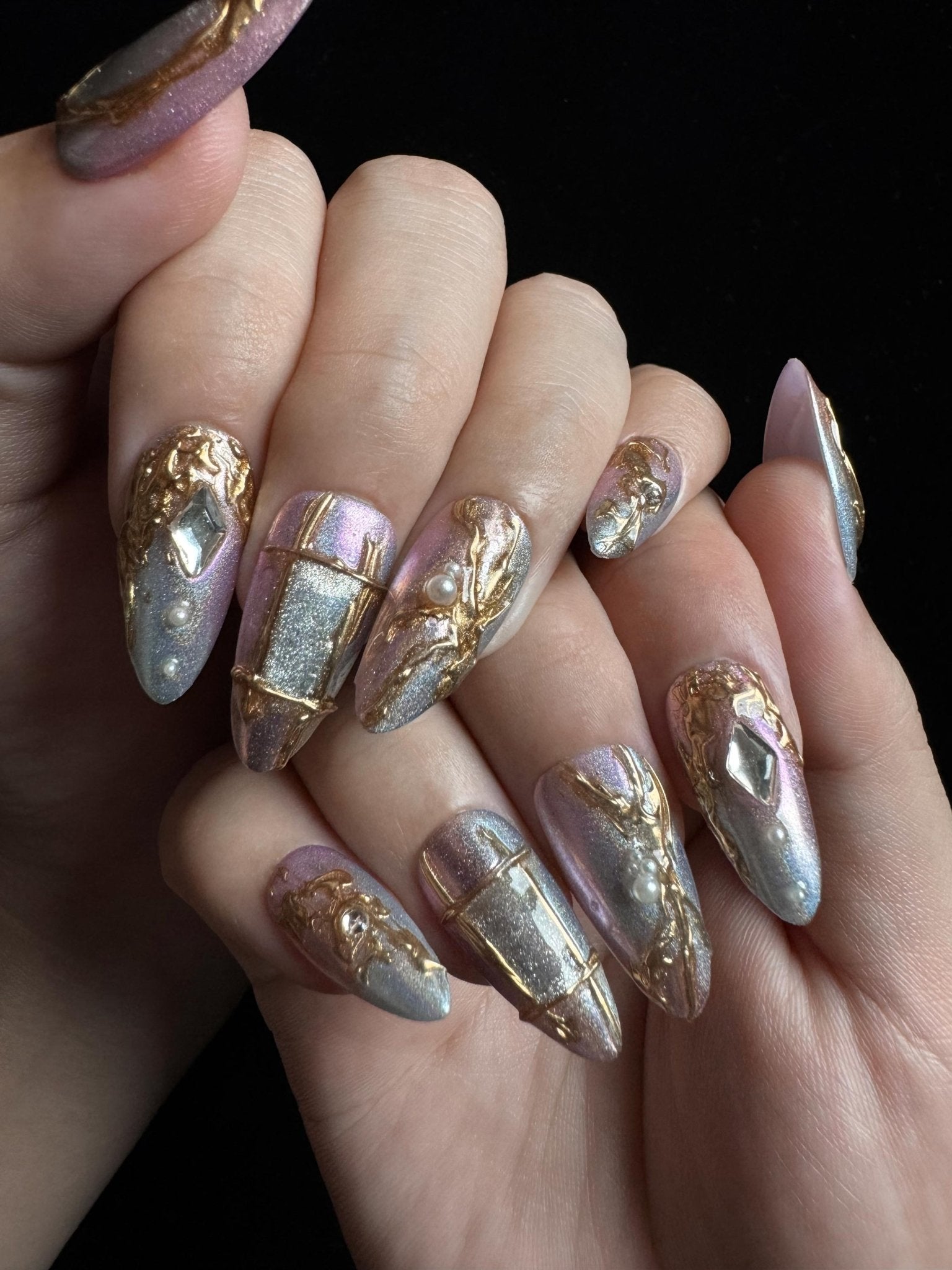 Aurora Relic - Handmade Press on Nails by Clawcreature - Handmade Press - on Nails