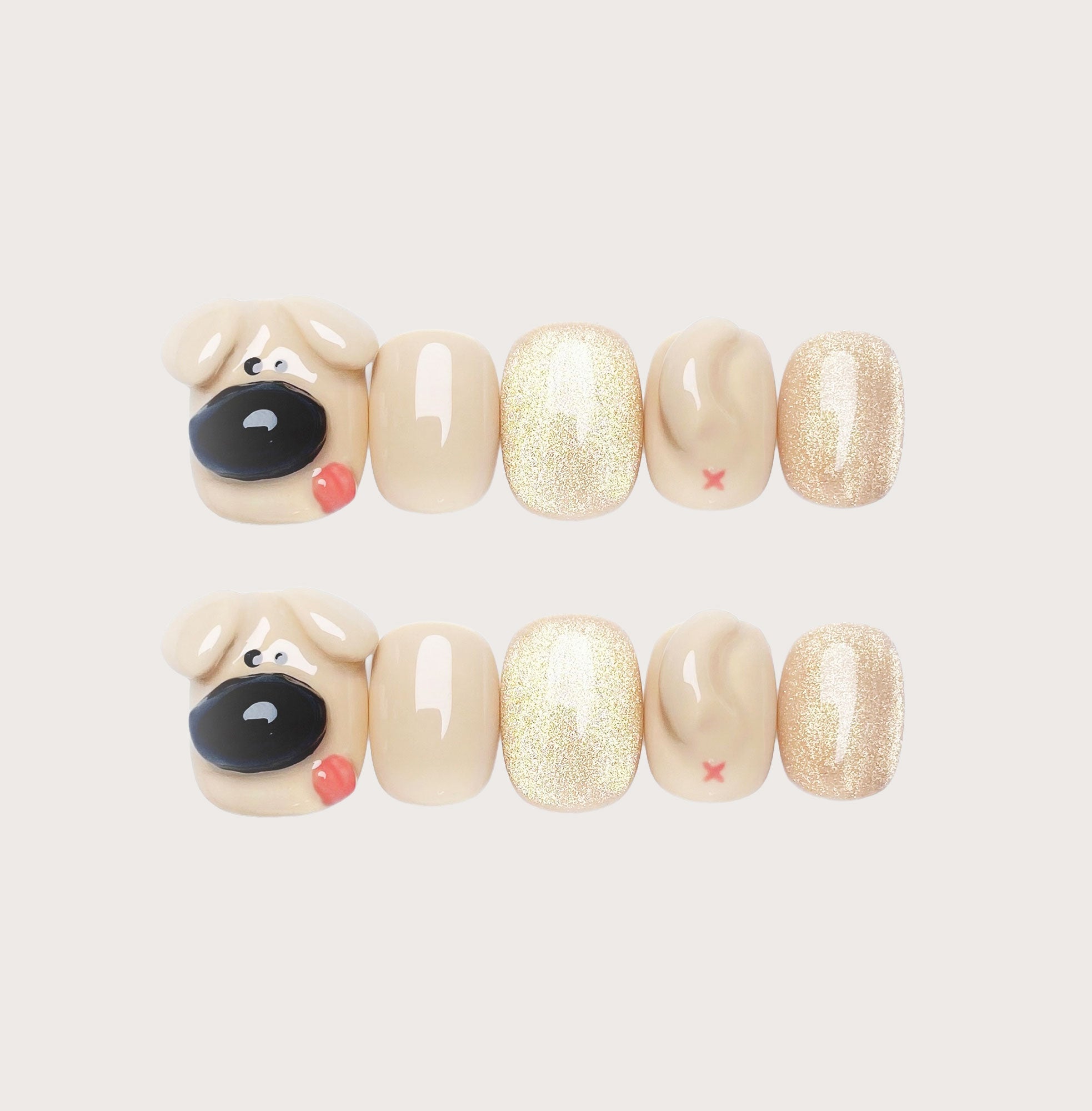 Bailey the Goldie - Handmade Press on Nails by Clawcreature - Handmade Press - on Nails