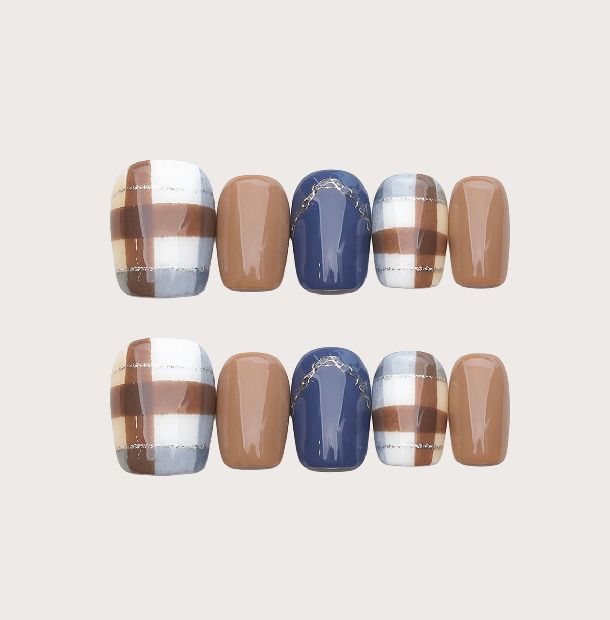 Blue Mocha - Handmade Press on Nails by Clawcreature - Handmade Press - on Nails