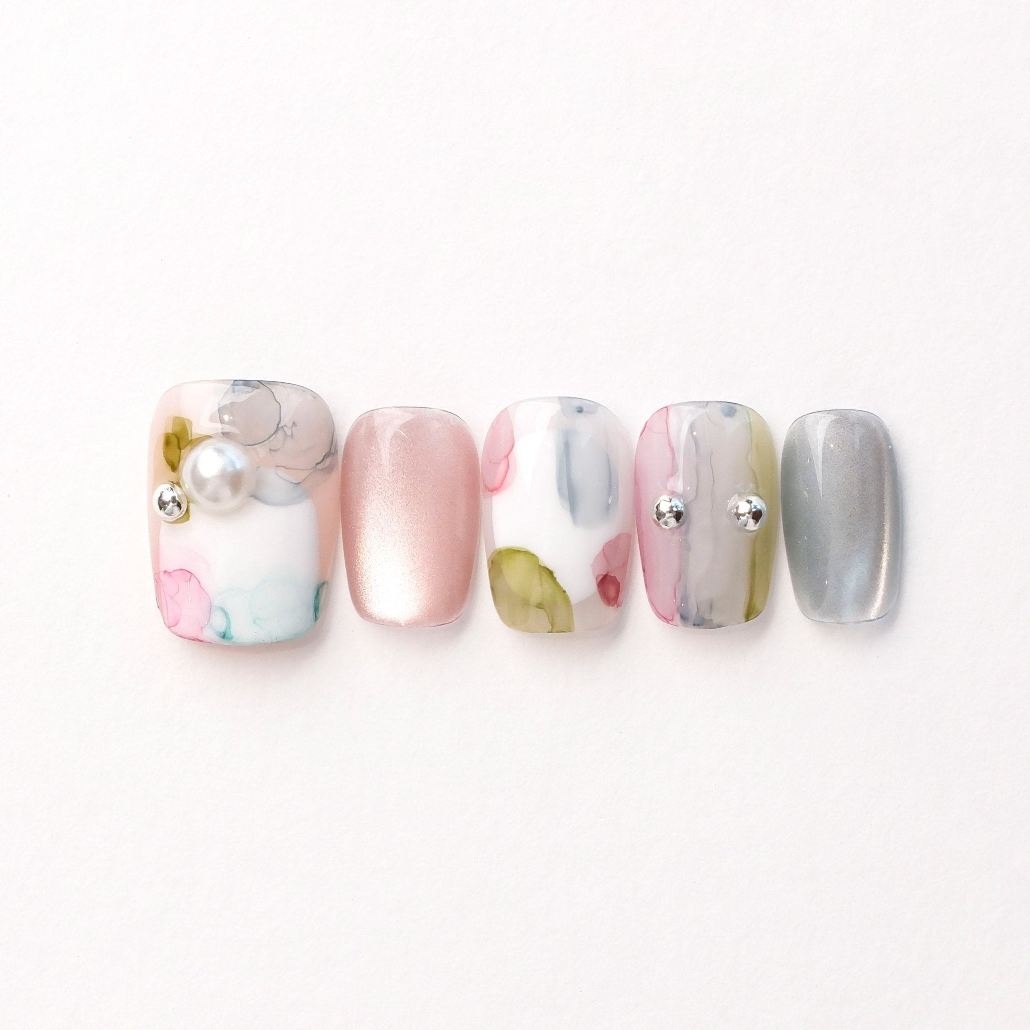 Bubble Pop - Handmade Press on Nails by Clawcreature - Handmade Press - on Nails