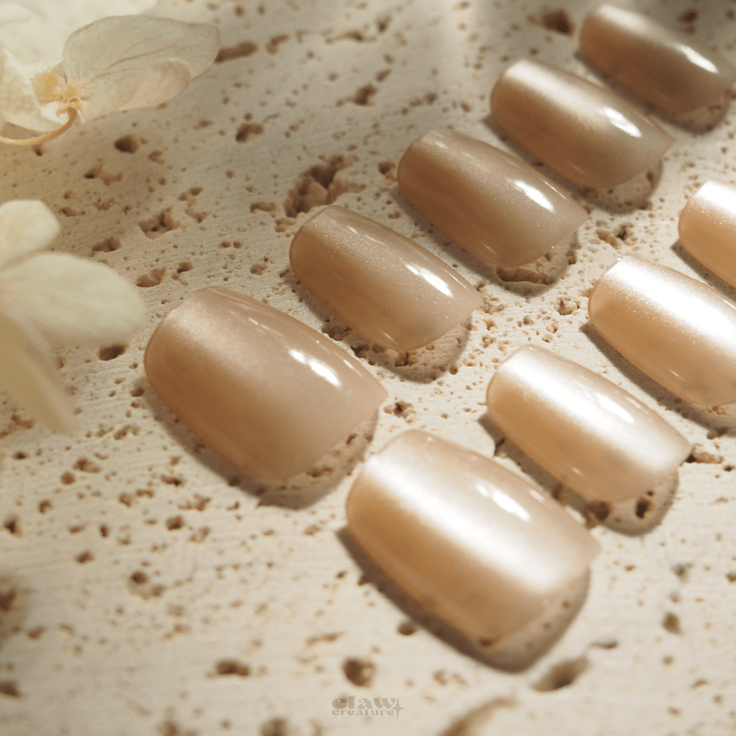 Champagne Allure - Handmade Press on Nails by Clawcreature - Handmade Press - on Nails