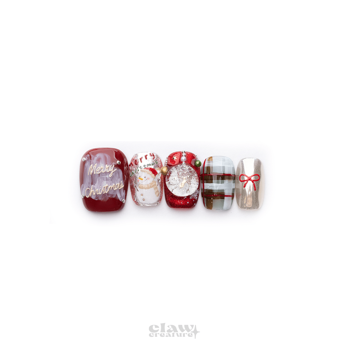 Christmas Land - Handmade Press on Nails by Clawcreature - Handmade Press - on Nails