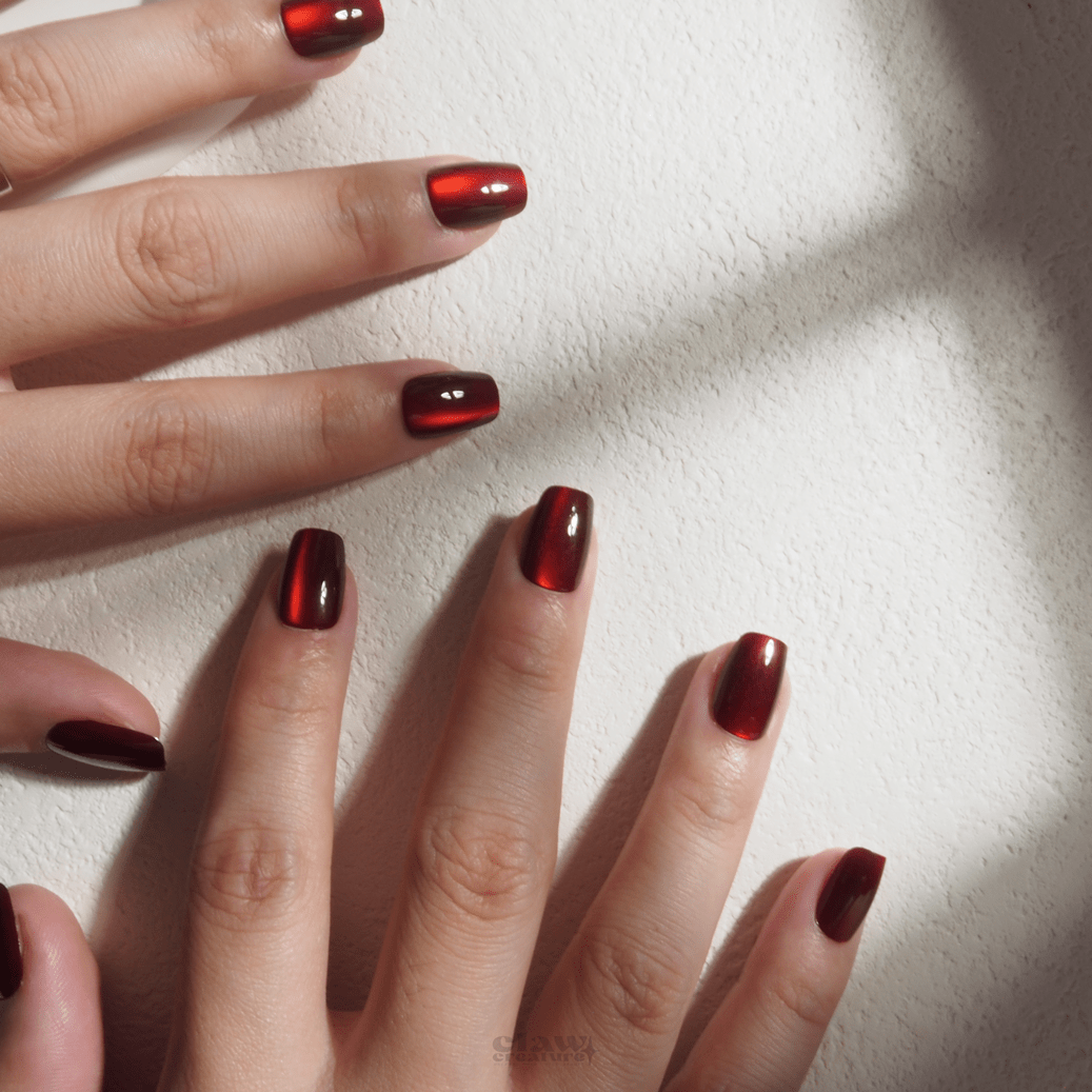 Crimson Enchantment - Handmade Press on Nails by Clawcreature - Handmade Press - on Nails