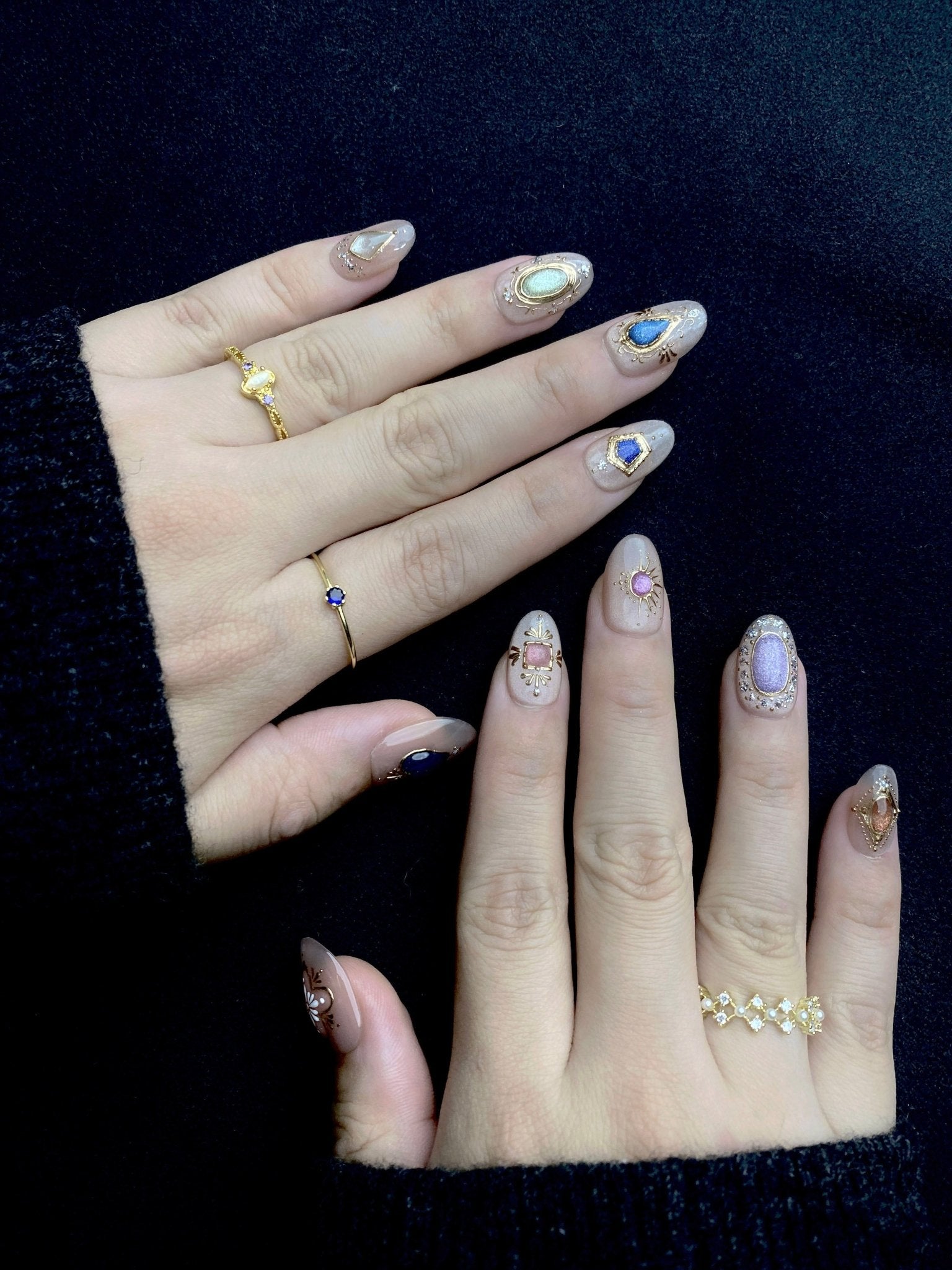 Crown Jewels - Handmade Press on Nails by Clawcreature - Handmade Press - on Nails