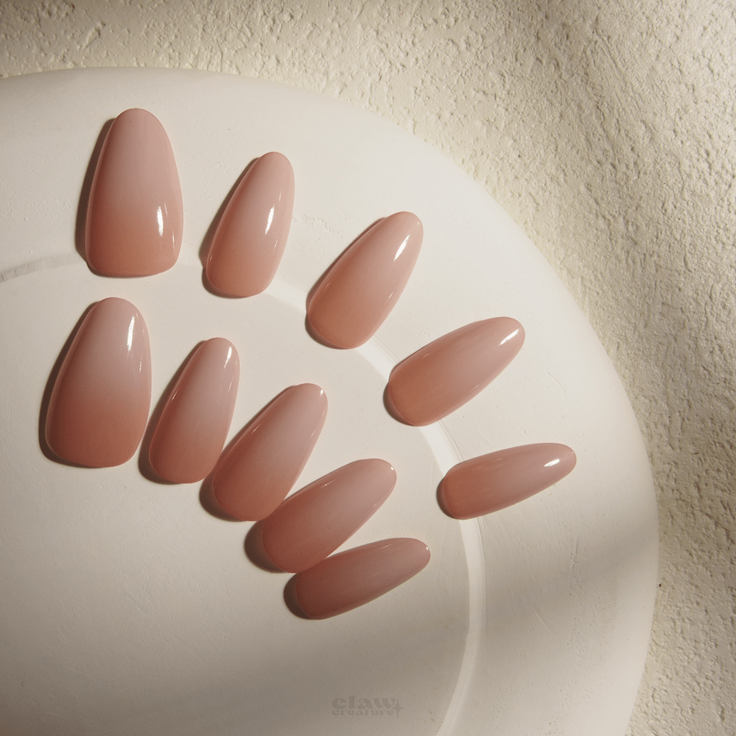 Elegance in Nude - Handmade Press on Nails by Clawcreature - Handmade Press - on Nails
