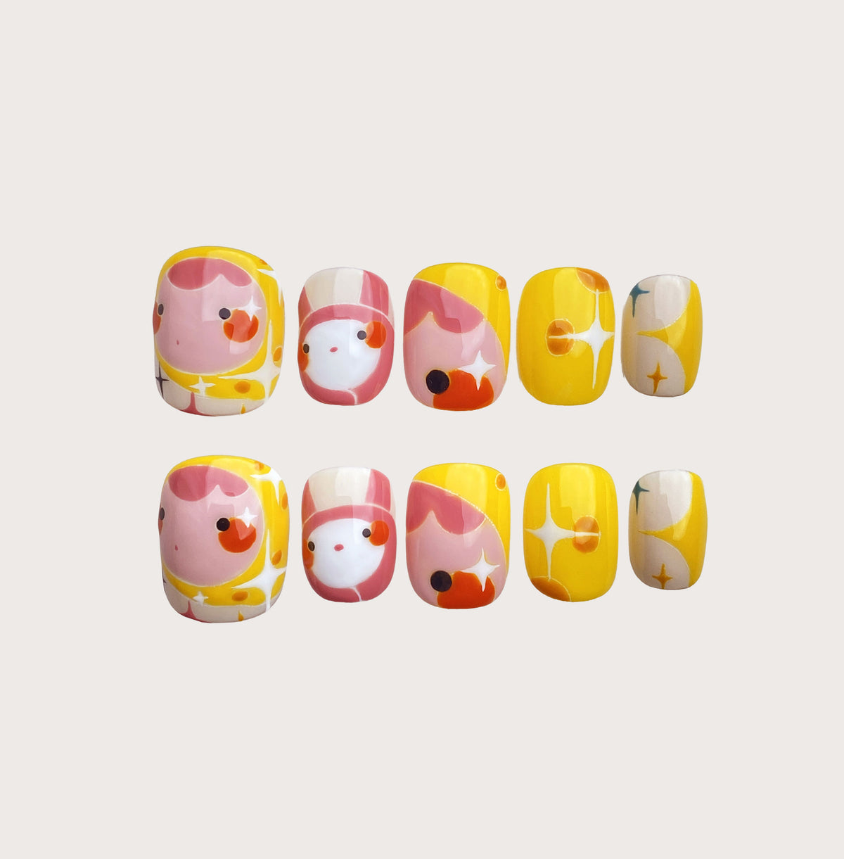 Full Moon - Handmade Press on Nails by Clawcreature - Handmade Press - on Nails