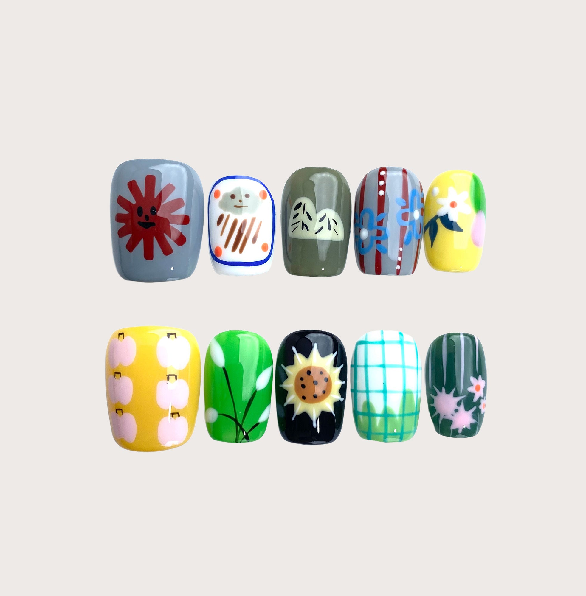 Garden of Why - Handmade Press on Nails by Clawcreature - Handmade Press - on Nails