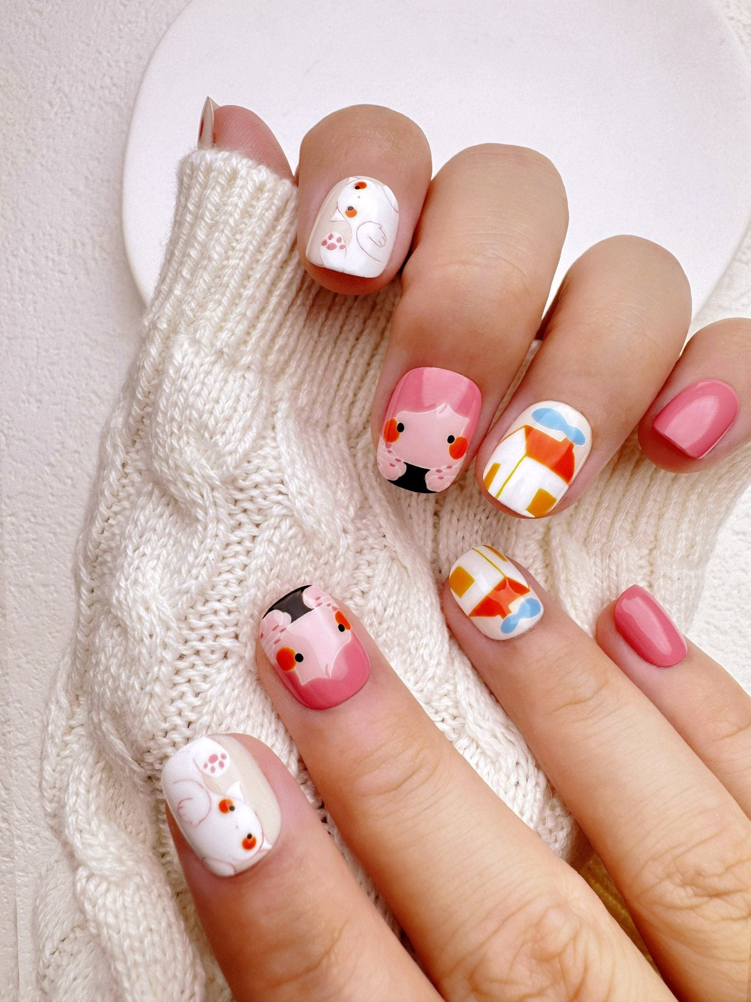 Home is where Cat is - Handmade Press on Nails by Clawcreature - Handmade Press - on Nails