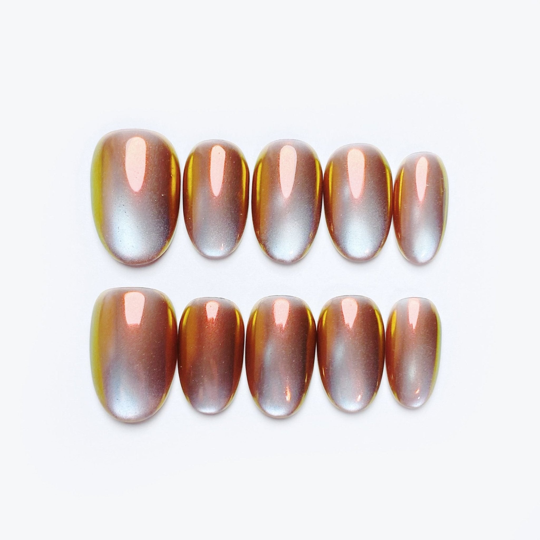 Iridescent Sunset - Handmade Press on Nails by Clawcreature - Handmade Press - on Nails