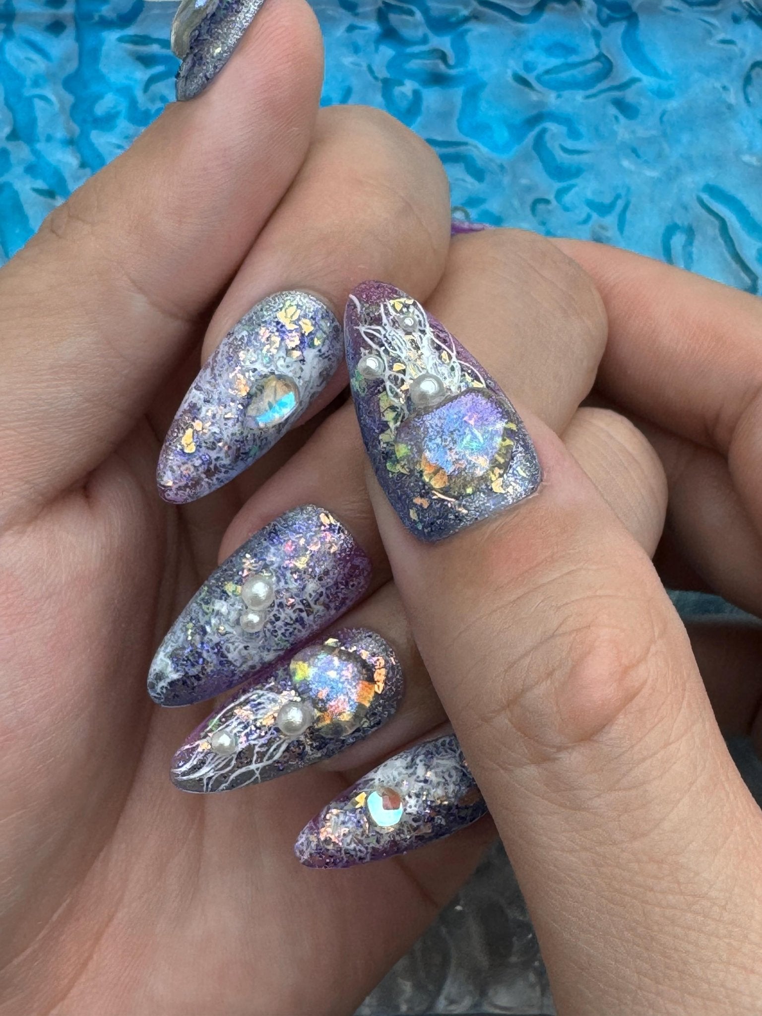 Jellyfish World - Handmade Press on Nails by Clawcreature - Handmade Press - on Nails