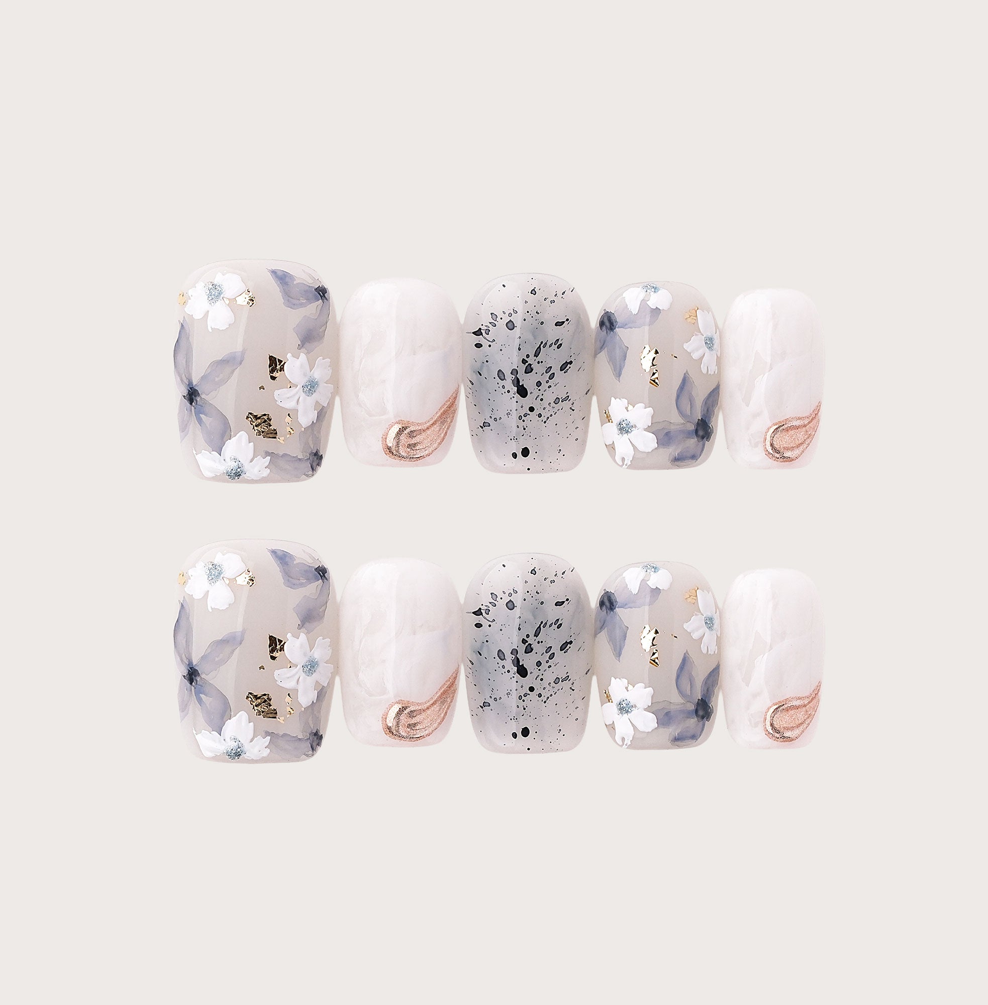 Kiri - Handmade Press on Nails by Clawcreature - Handmade Press - on Nails
