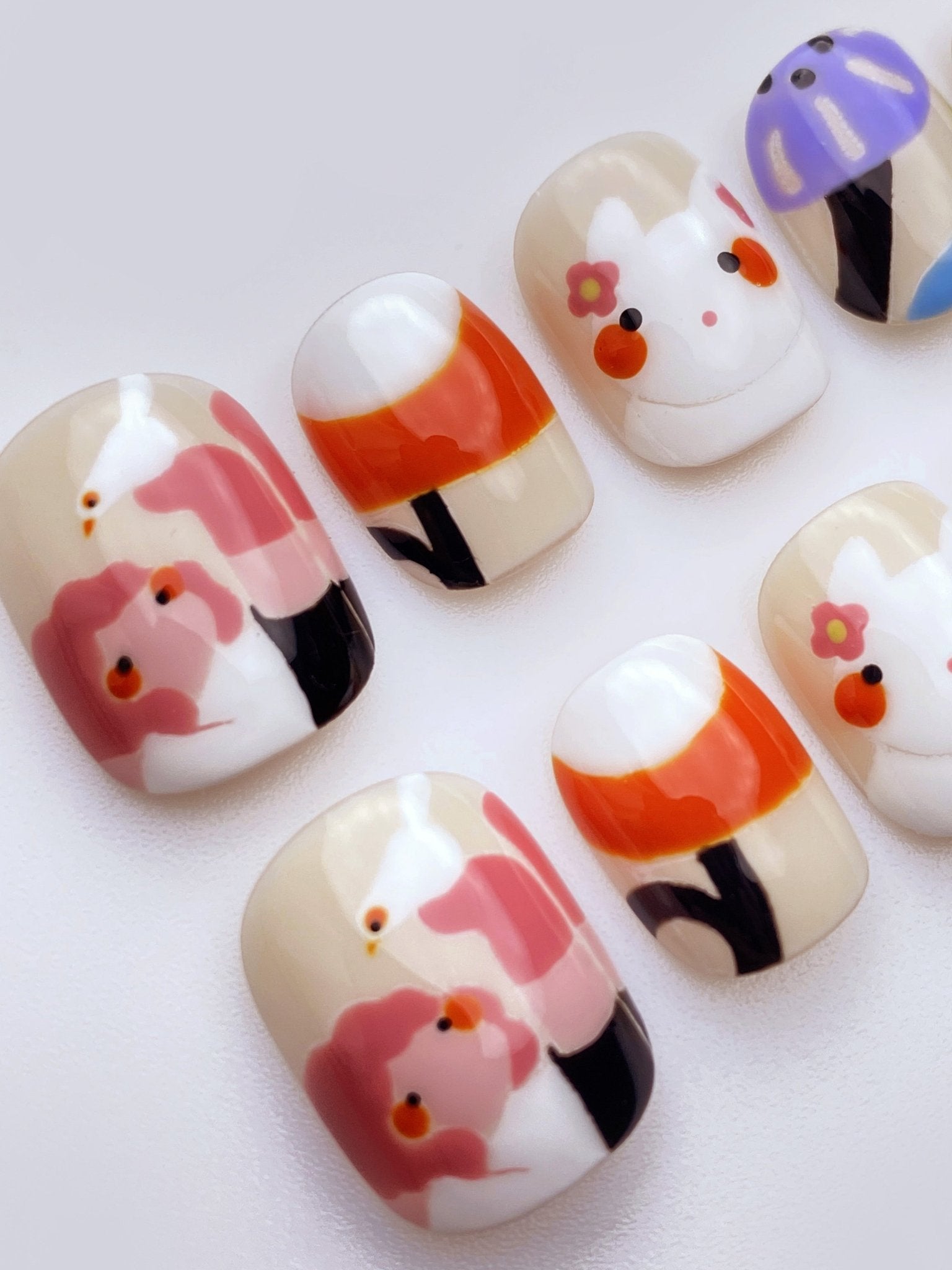 Loving Spring - Handmade Press on Nails by Clawcreature - Handmade Press - on Nails