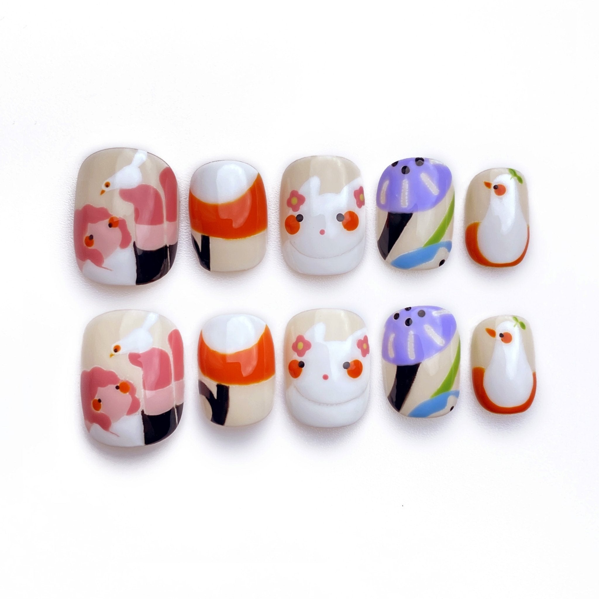 Loving Spring - Handmade Press on Nails by Clawcreature - Handmade Press - on Nails