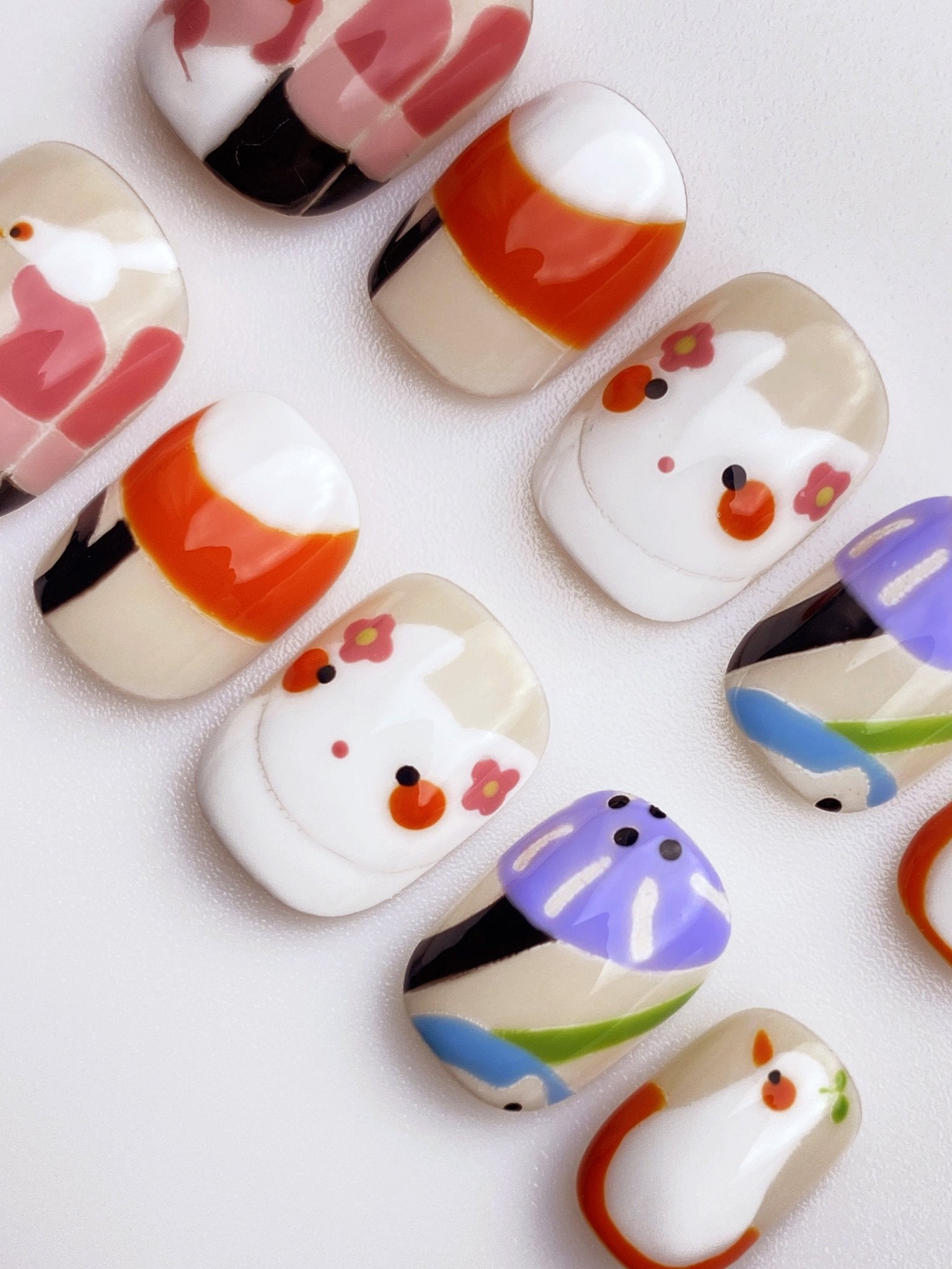 Loving Spring - Handmade Press on Nails by Clawcreature - Handmade Press - on Nails