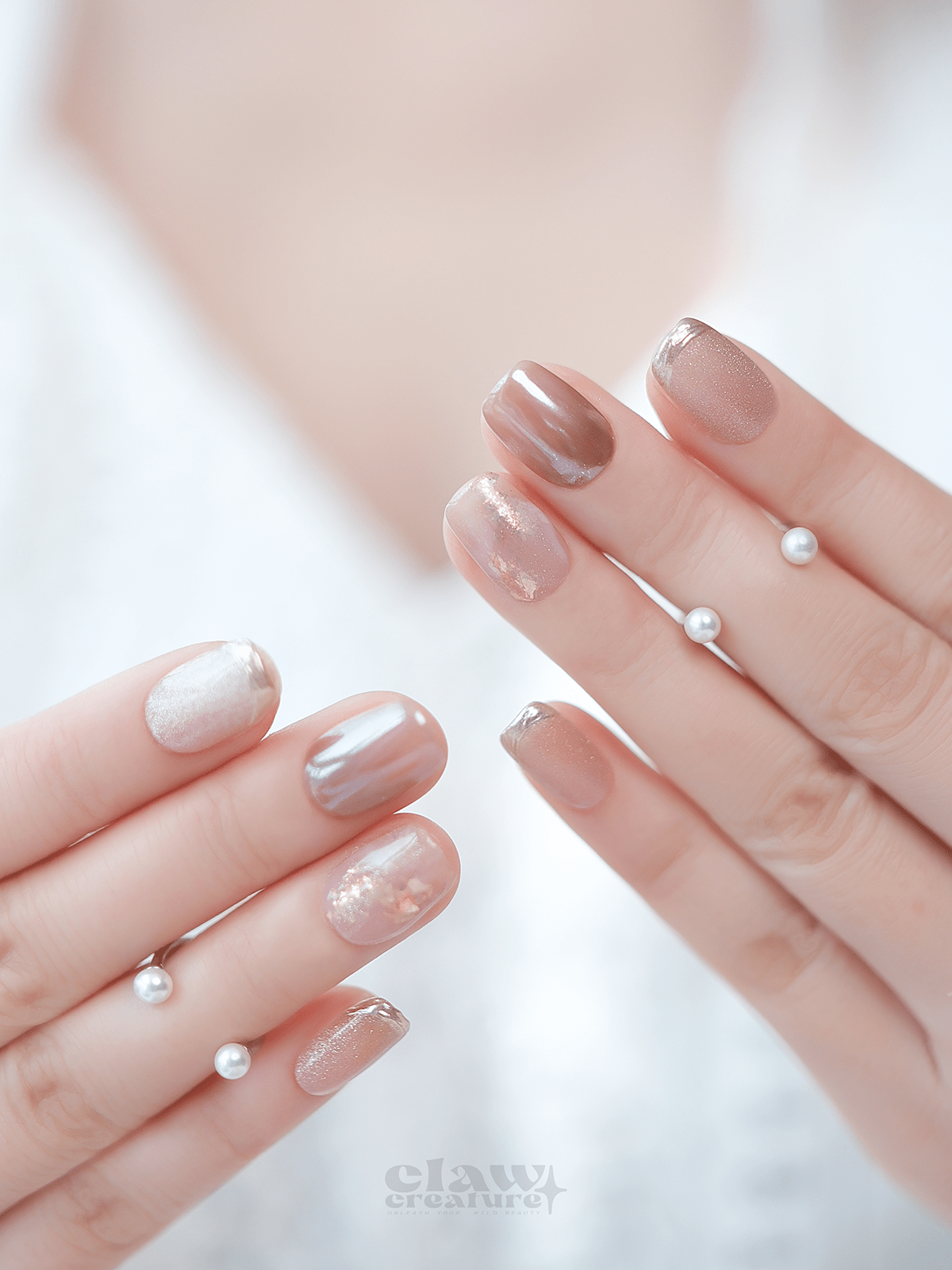 Peach Serenade - Handmade Press on Nails by Clawcreature - Handmade Press - on Nails