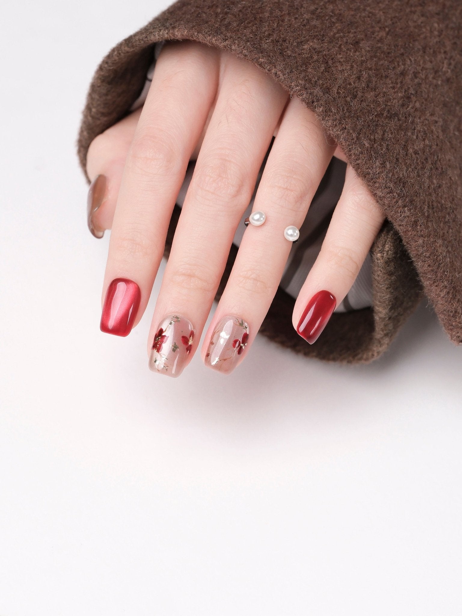 Plum Blossom - Handmade Press on Nails by Clawcreature - Handmade Press - on Nails