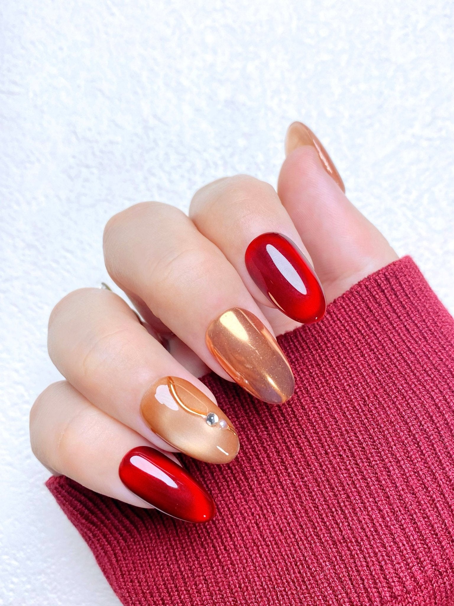 Red Velvet - Handmade Press on Nails by Clawcreature - Handmade Press - on Nails