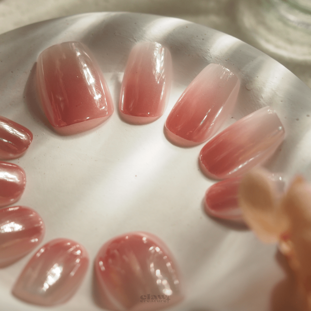 Roseate Iridescent - Handmade Press on Nails by Clawcreature - Handmade Press - on Nails