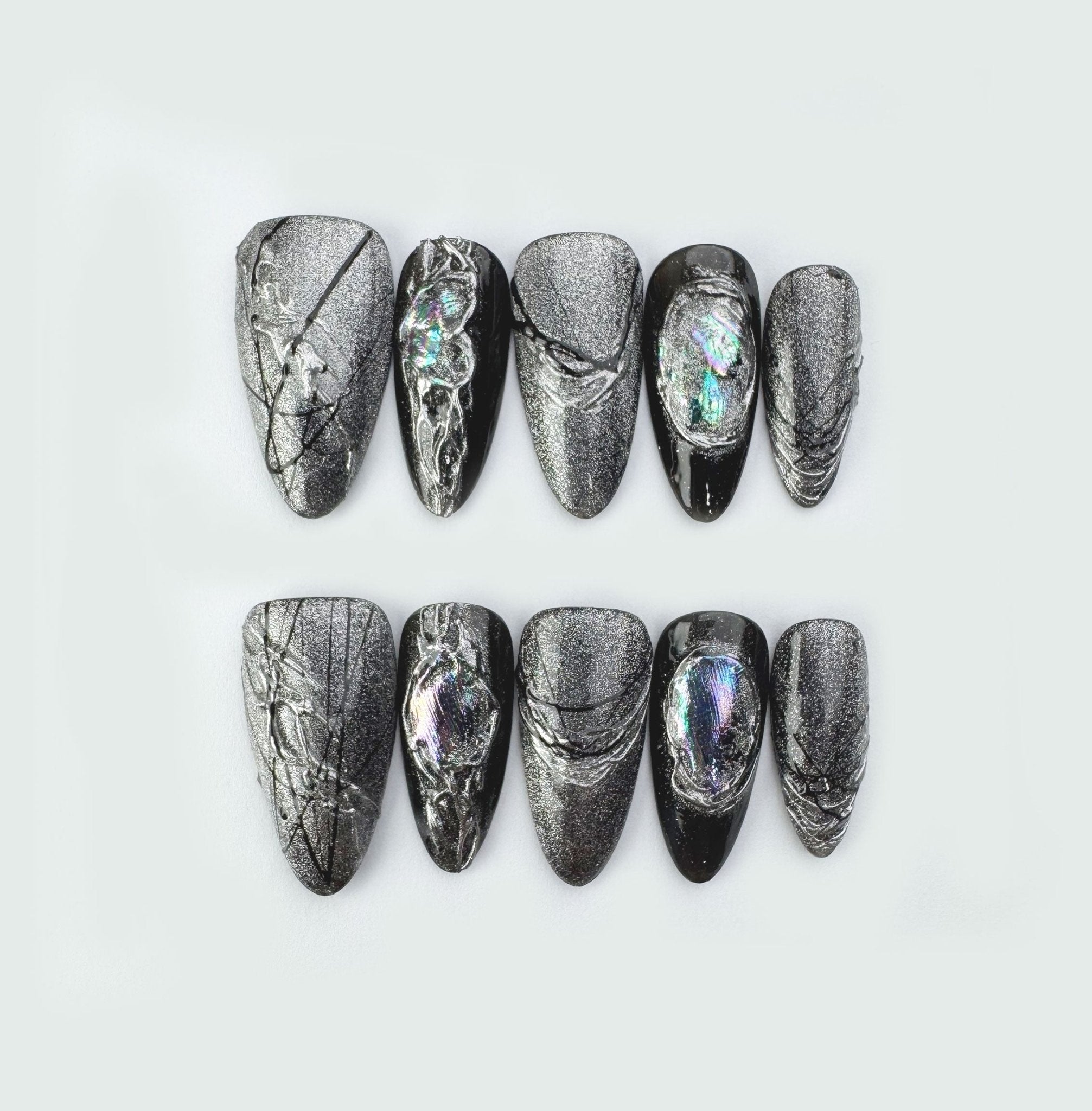 Space Eclipse - Handmade Press on Nails by Clawcreature - Handmade Press - on Nails