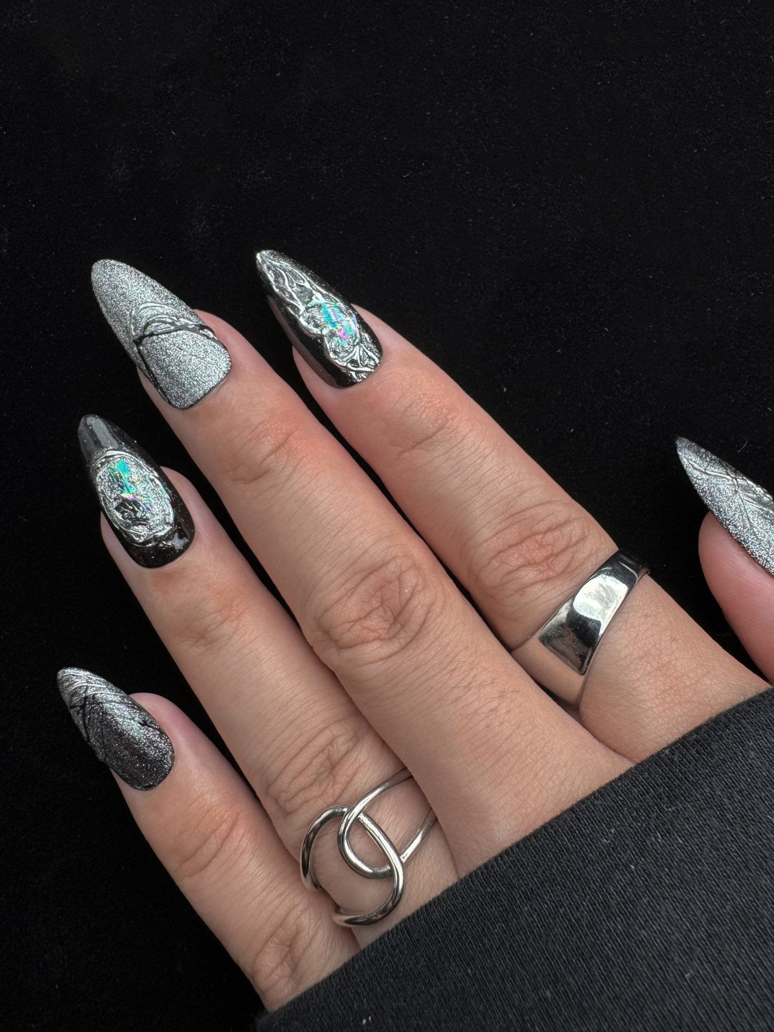 Space Eclipse - Handmade Press on Nails by Clawcreature - Handmade Press - on Nails