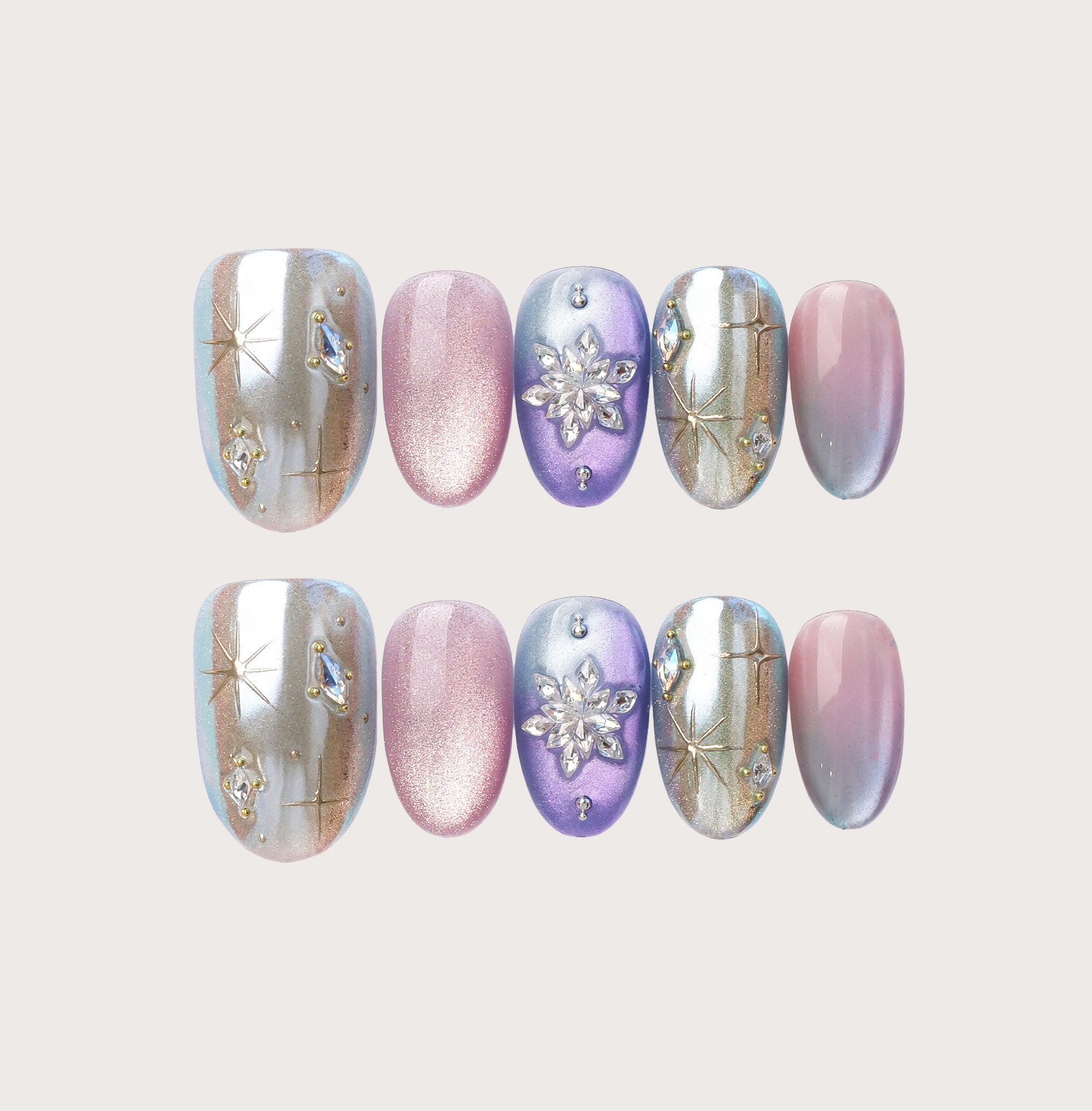 Starry Sky - Handmade Press on Nails by Clawcreature - Handmade Press - on Nails