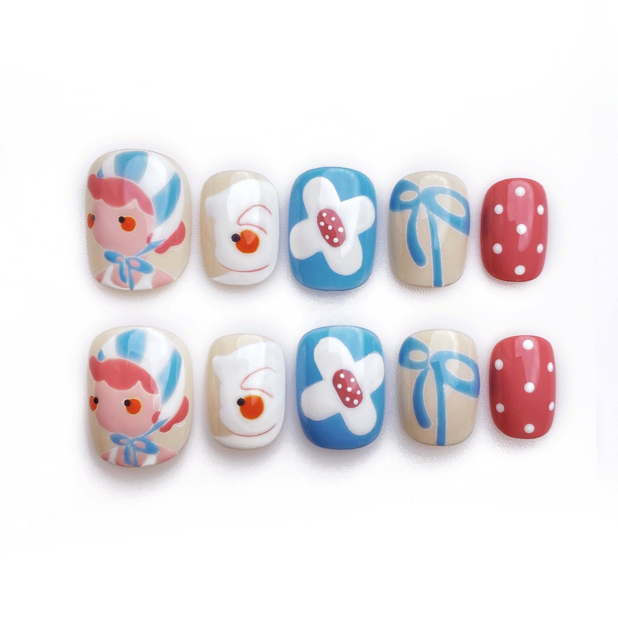 Summer Time - Handmade Press on Nails by Clawcreature - Handmade Press - on Nails