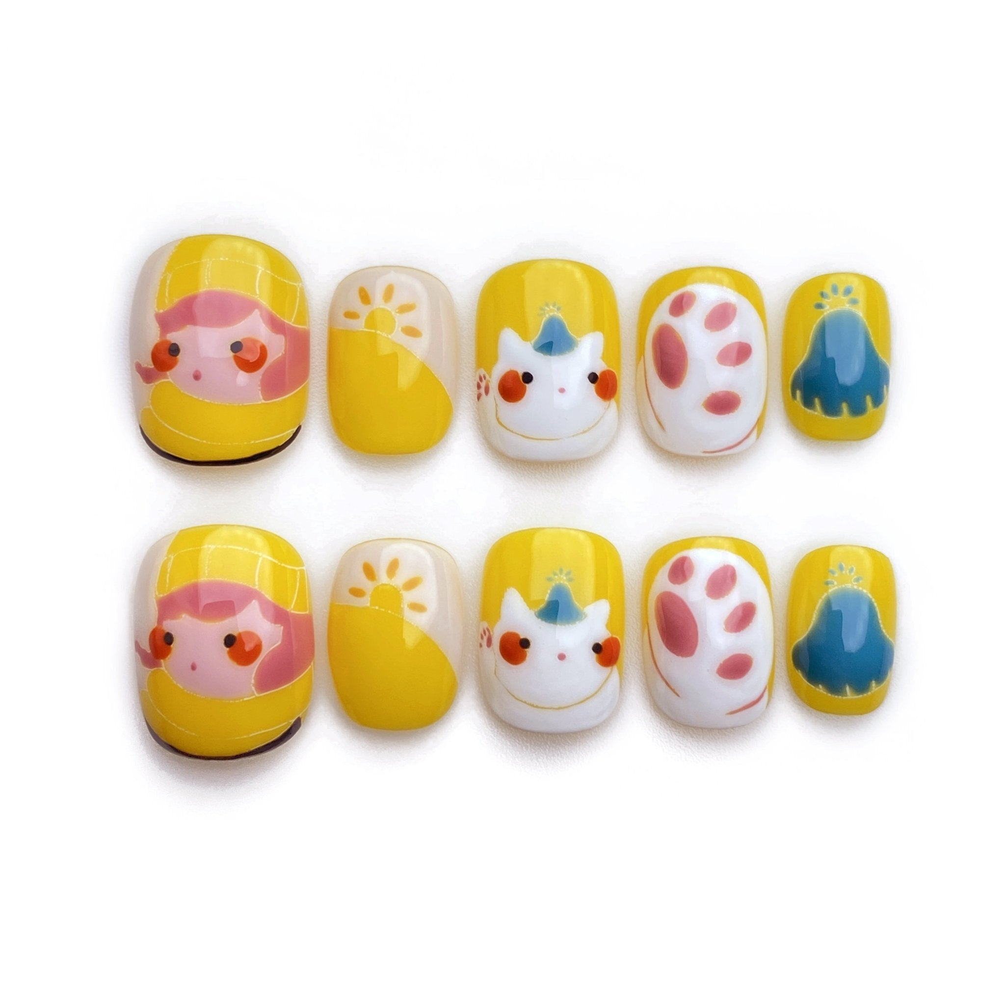 Winter Together Again - Handmade Press on Nails by Clawcreature - Handmade Press - on Nails