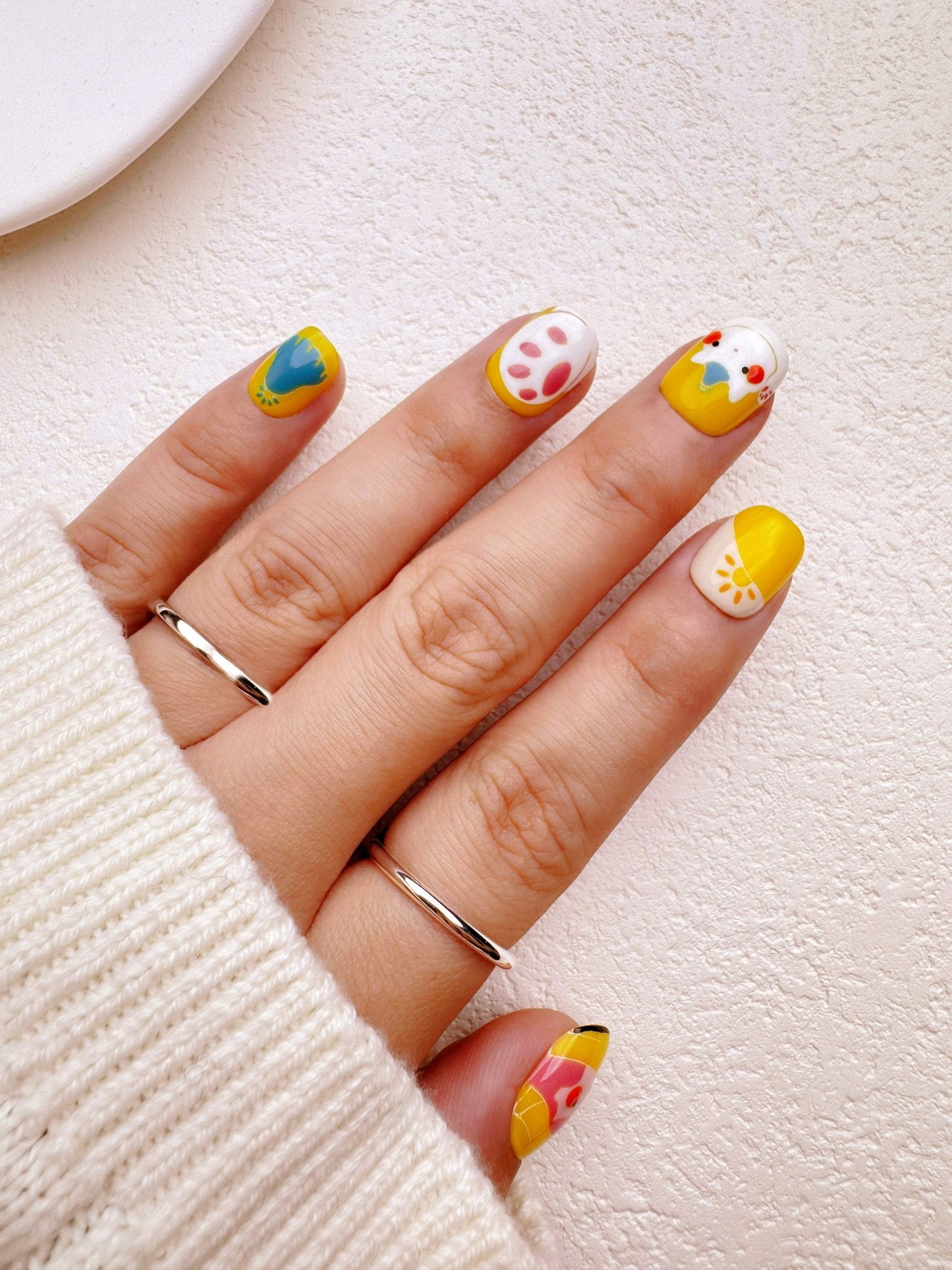 Winter Together Again - Handmade Press on Nails by Clawcreature - Handmade Press - on Nails