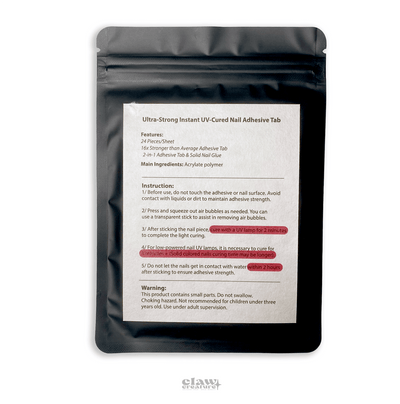 2 - in - 1 UV Nail Adhesive Tab - UV Adhesive Tab by Clawcreature - Handmade Press - on Nails