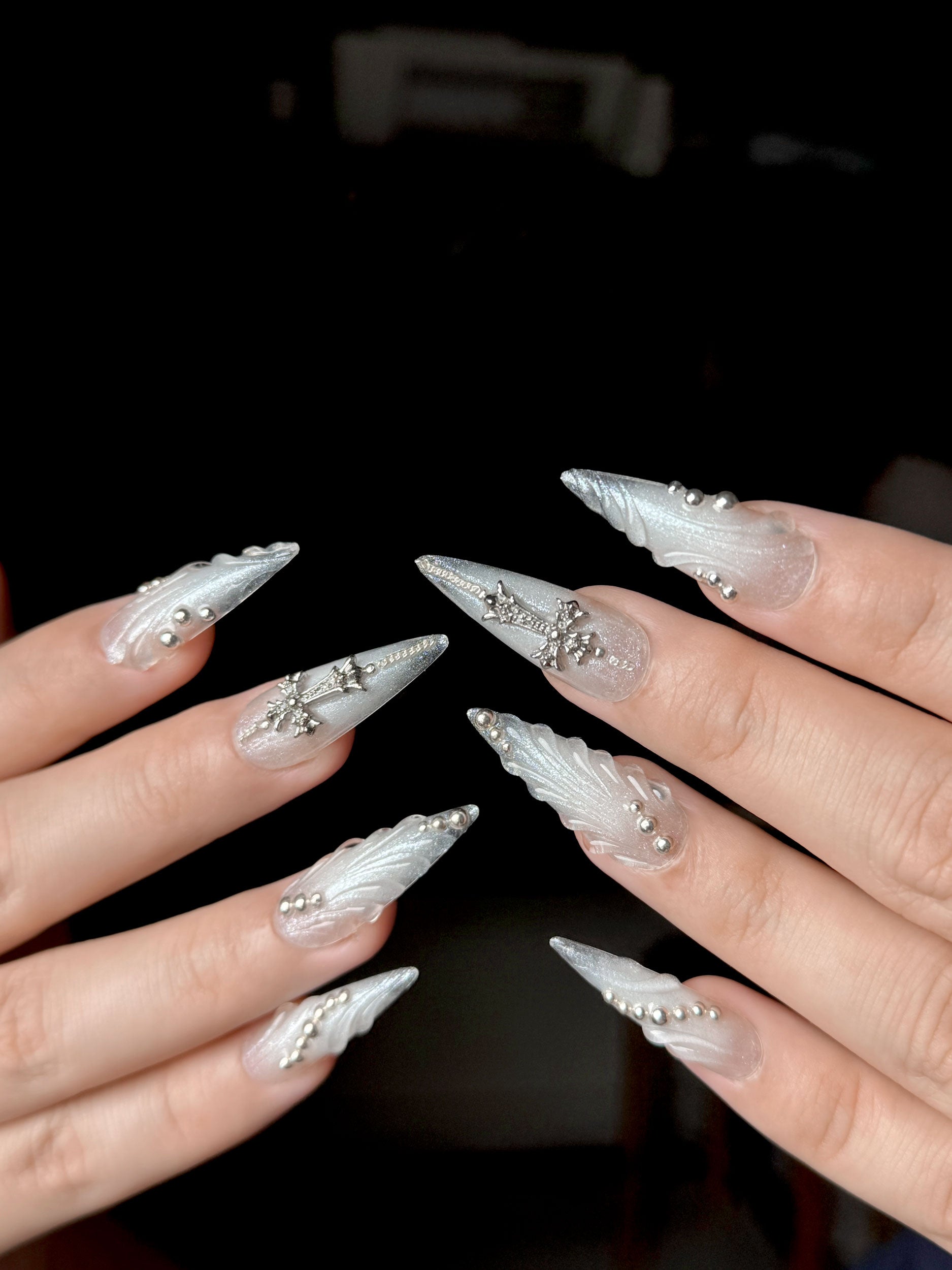 Angel Armor - Y2K Press-on Nails – Clawcreature - Handmade Press