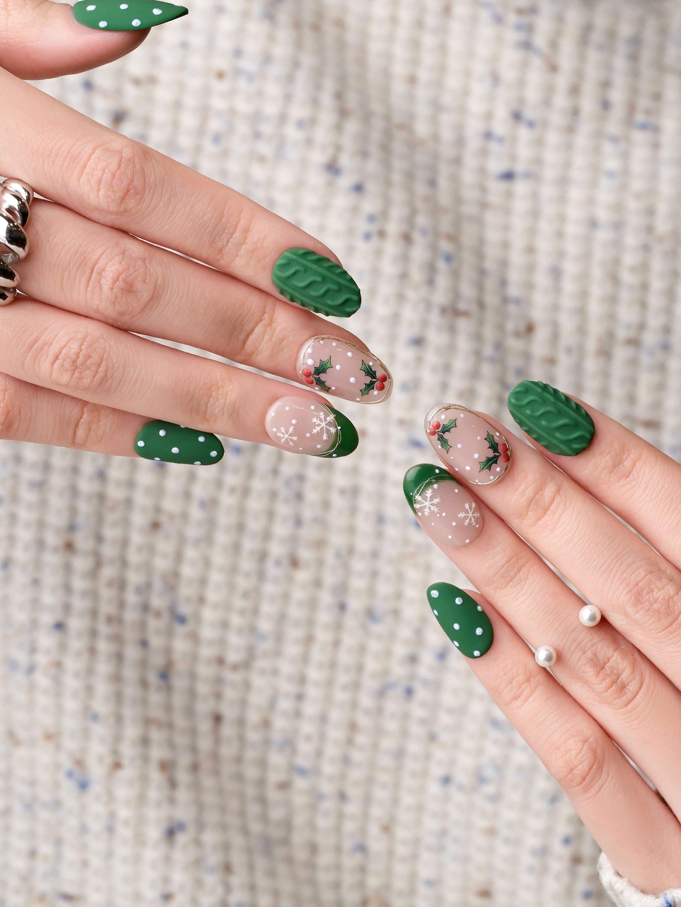 Evergreen Cheer - Christmas Press-on Nails – Clawcreature