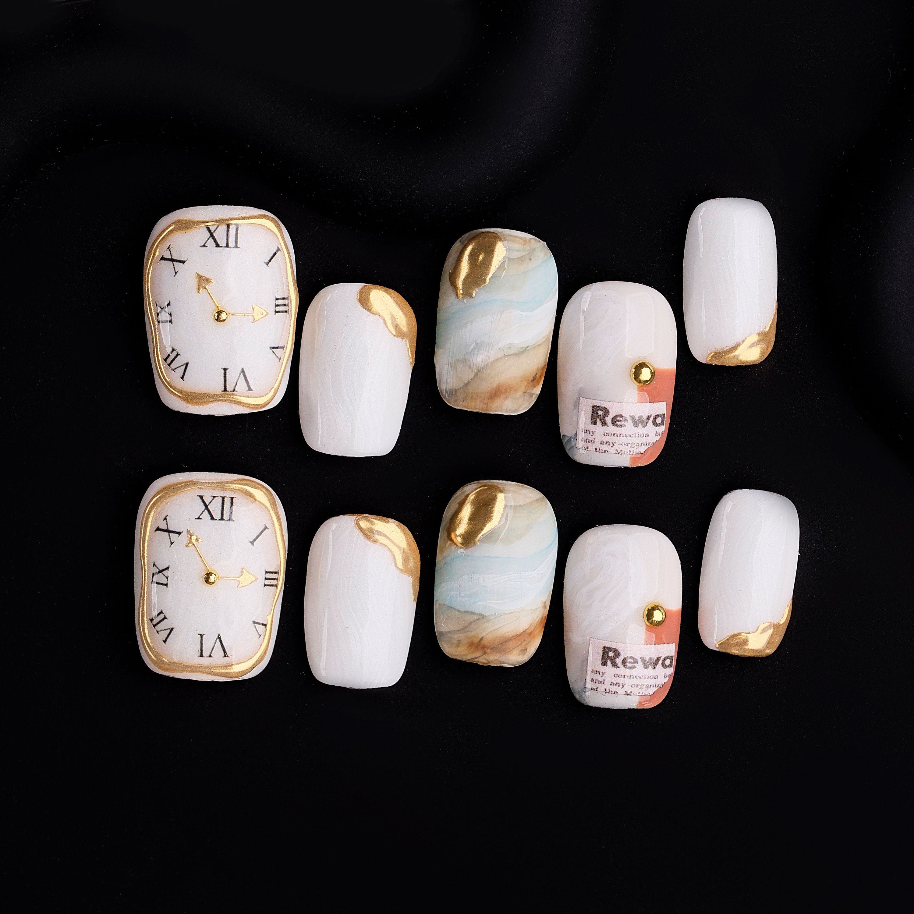Timeless Hour - Elegant Press-on Nails – Clawcreature - Handmade Press ...