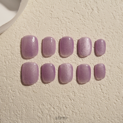 Lunar Luster Light Purple Handmade Press-on Nails by Claw Creature