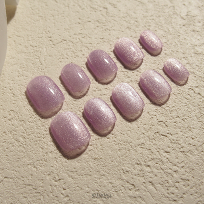 Lunar Luster Light Purple Handmade Press-on Nails by Claw Creature