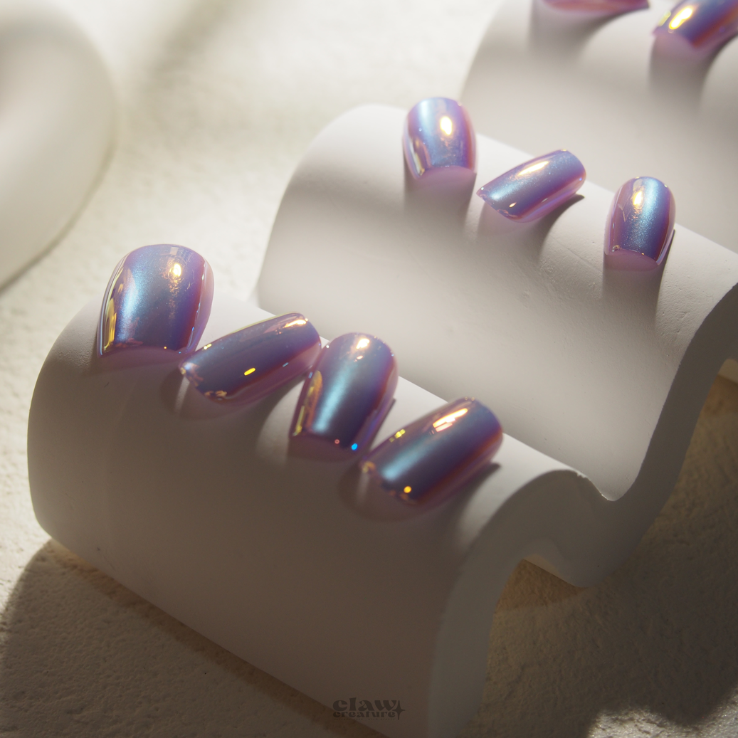 Lilac Luminescence Handmade Press-on Nails by Claw Creature