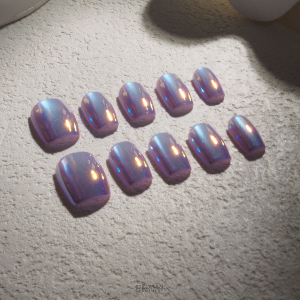 Lilac Luminescence Handmade Press-on Nails by Claw Creature