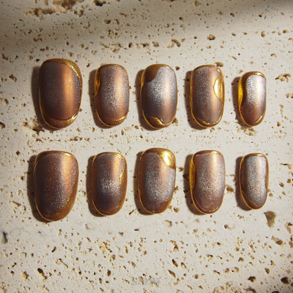 Bronze Luxe Handmade Press-on Nails by Claw Creature