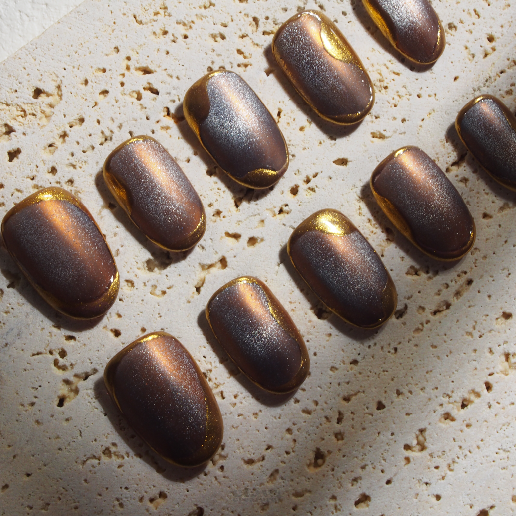 Bronze Luxe Handmade Press-on Nails by Claw Creature