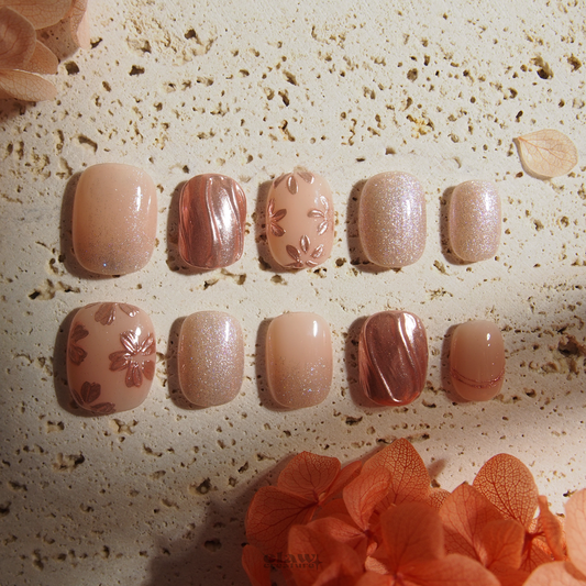 Pink Petal Glam Handmade Press-on Nails by Claw Creature