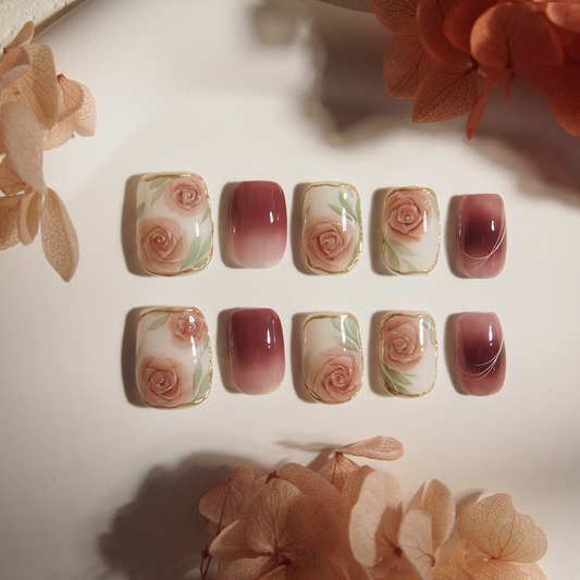 Regal Rose Handmade Press-on Nails by Claw Creature