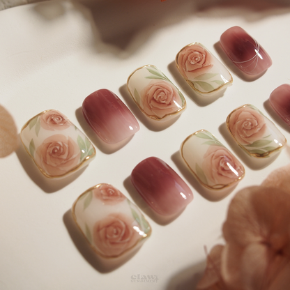 Regal Rose Handmade Press-on Nails by Claw Creature