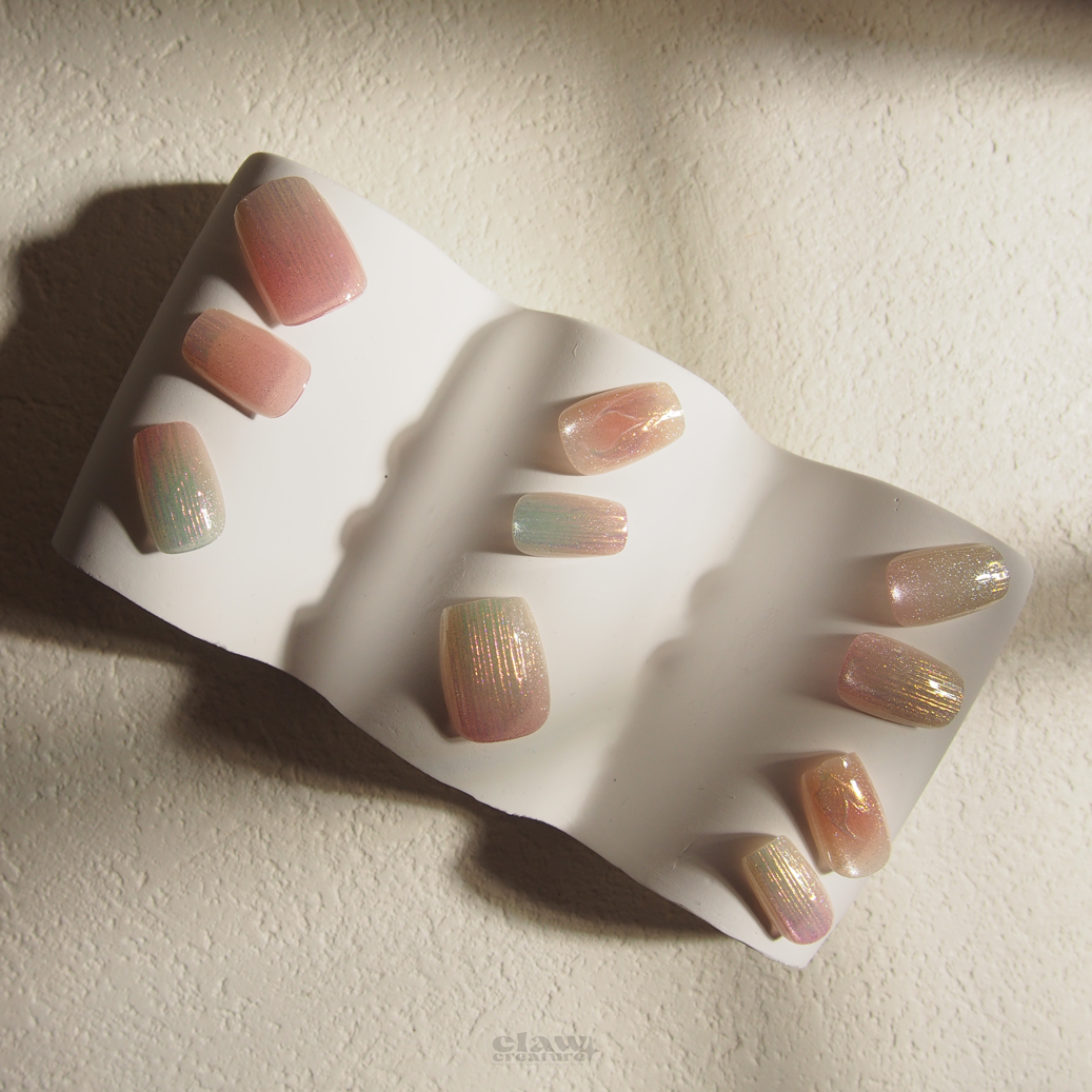 Aurora Glow Handmade Press-on Nails by Claw Creature