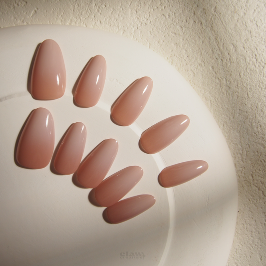 Elegance in Nude Handmade Press-on Nails by Claw Creature