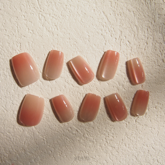 Peach Ombre Handmade Press-on Nails by Claw Creature