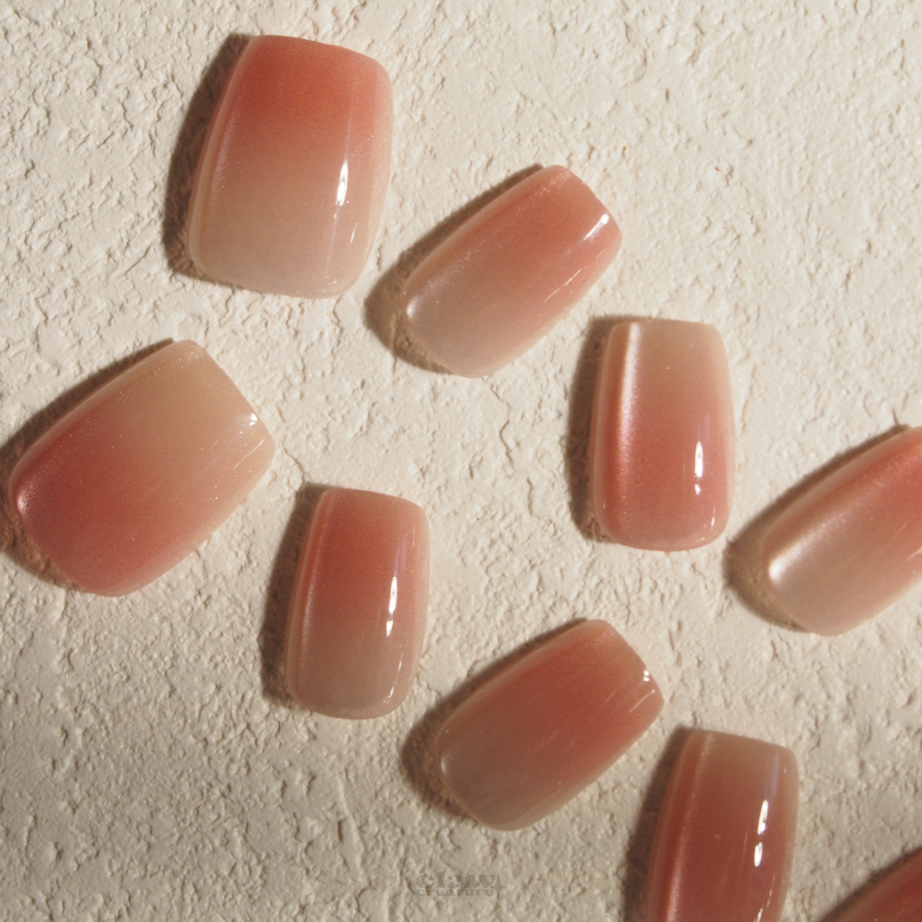 Peach Ombre Handmade Press-on Nails by Claw Creature