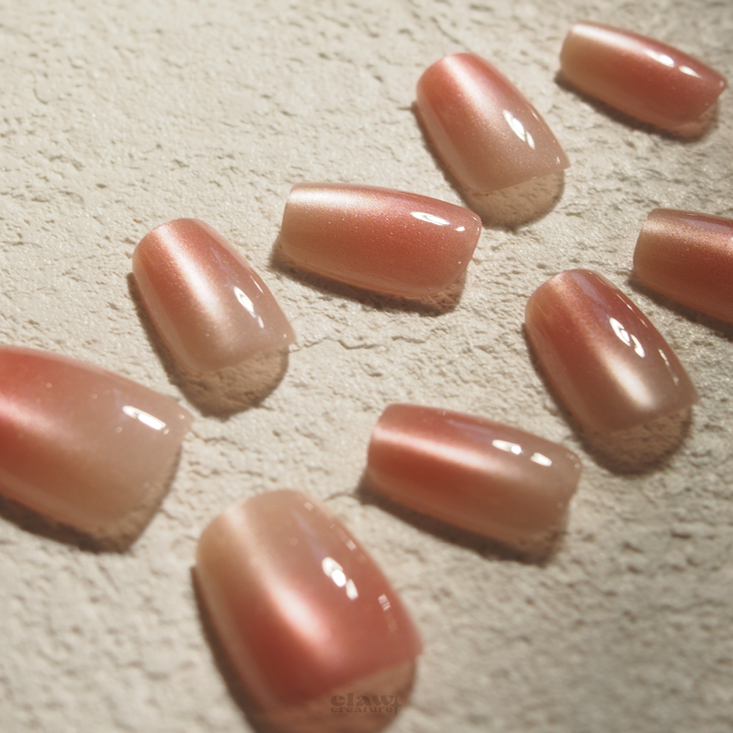 Peach Ombre Handmade Press-on Nails by Claw Creature